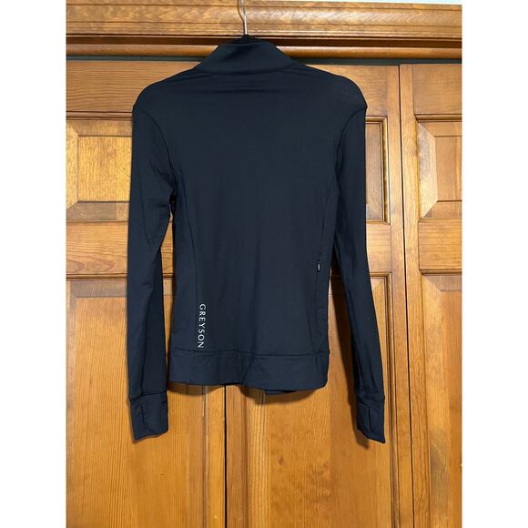 Greyson Women's Halley Quarter Zip Activewear Turtleneck in Shepherd Black SZ S - Picture 10 of 15